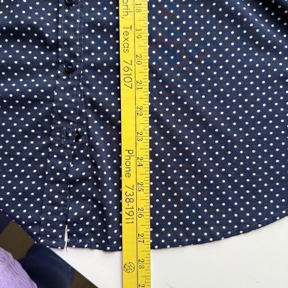 The Limited Polka Dot Long Sleeve Button Down Shirt Blue White Size Large - Picture 7 of 9